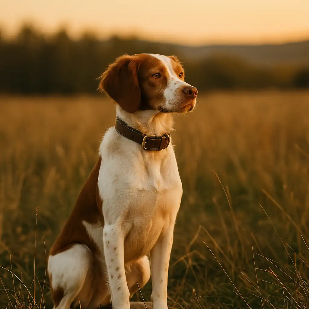 Brittany sitting in a field at golden hour